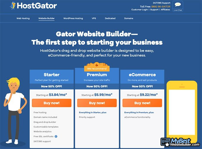 Ulasan Pembuat Situs Web HostGator: daftar harga paket.