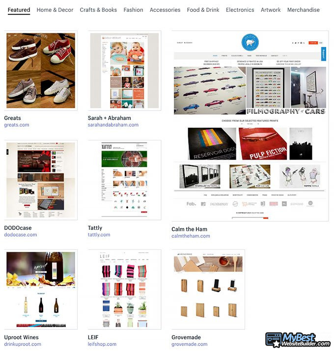 Ulasan Shopify: contoh-contoh situs web